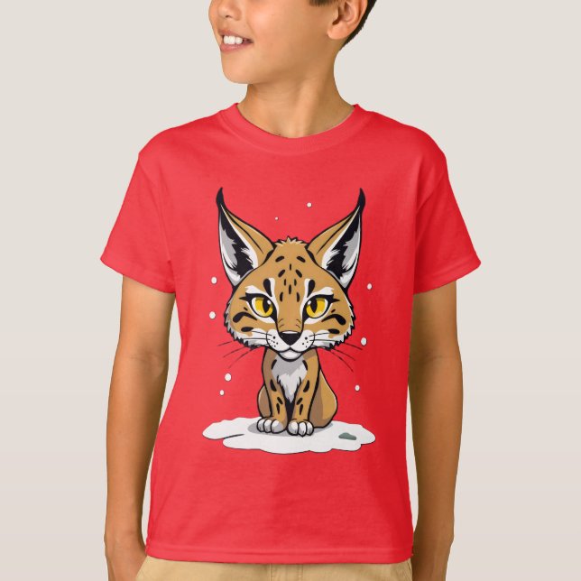 Chibi-lynx in the snow T-Shirt (Front)