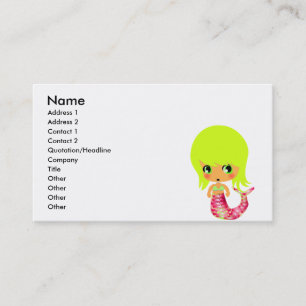 chibi magical mermaid 3 business card