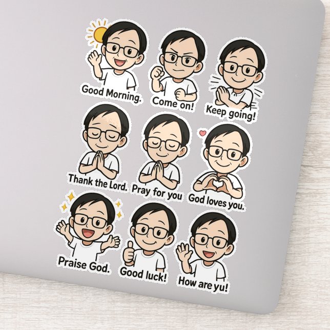 Chibi Me with Positive Messages Vinyl  Sticker (Detail)