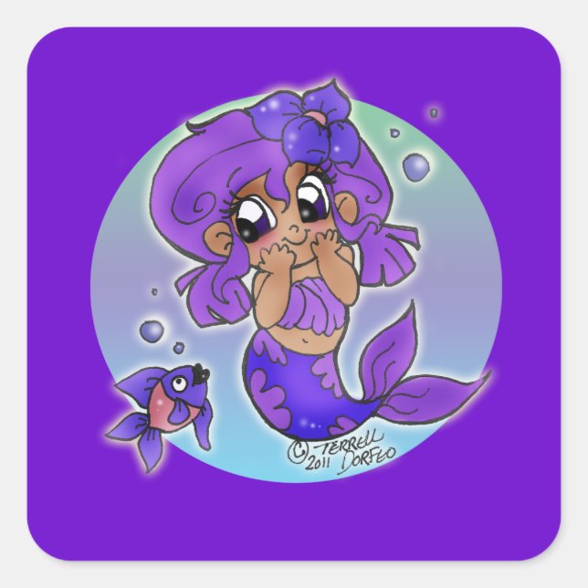 Chibi Mermaid Sticker (Front)