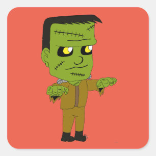 chibi monster square sticker