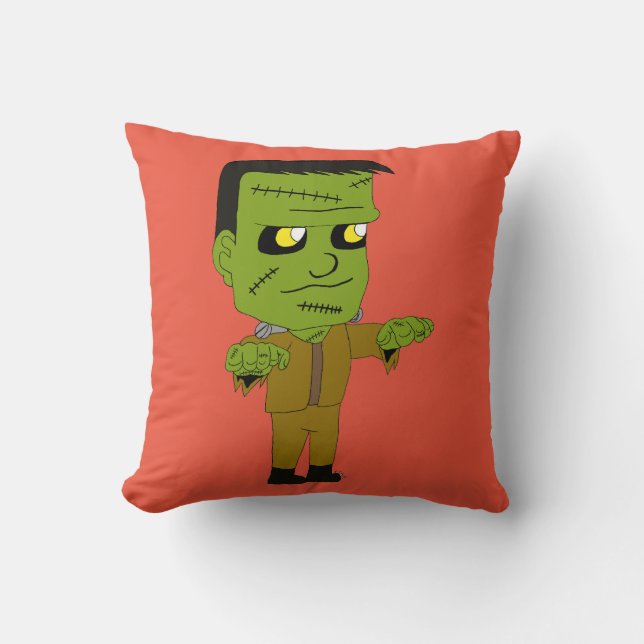 chibi  monster throw pillow (Front)