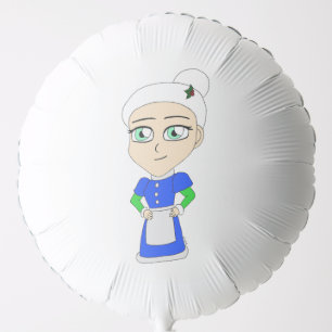Chibi Mrs. Claus blue suit Balloon