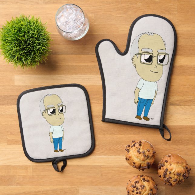 chibi    oven mitt & pot holder set (Top Down)