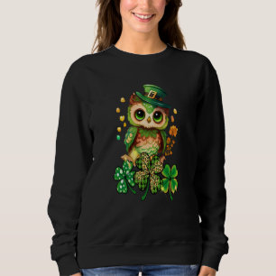Chibi Owl Adorable St Patrick's Day Bird Cute C Sweatshirt