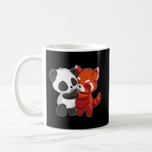 Chibi Panda Bear Hugs Red Panda Coffee Mug