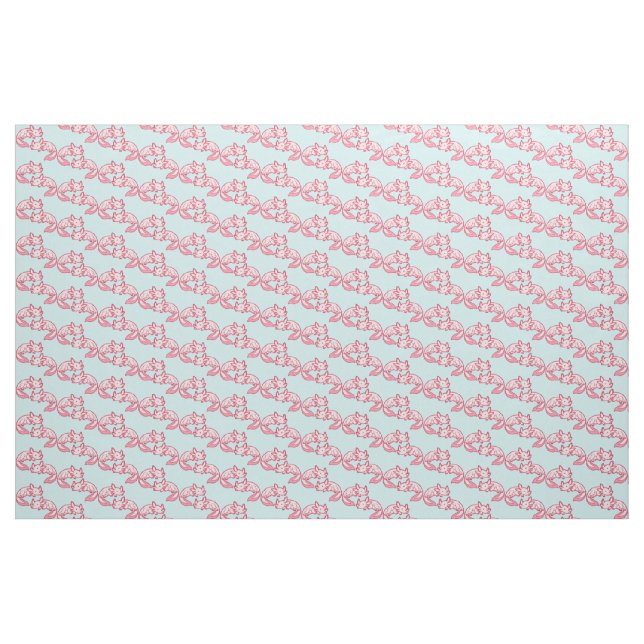 Chibi pink Axolotl pattern Chido Fabric (Yard)
