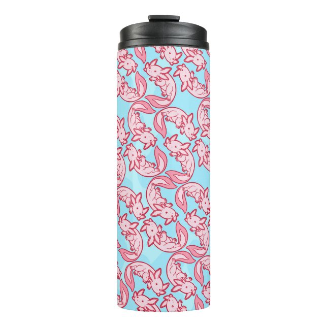 Chibi pink Axolotl pattern Chido Thermal Tumbler (Front)