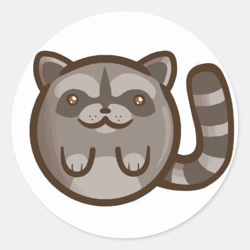 Chibi Raccoon Classic Round Sticker | Zazzle