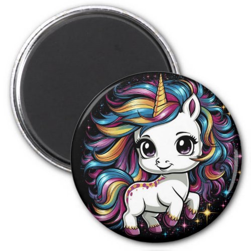 Chibi Rainbow Unicorn Magnet