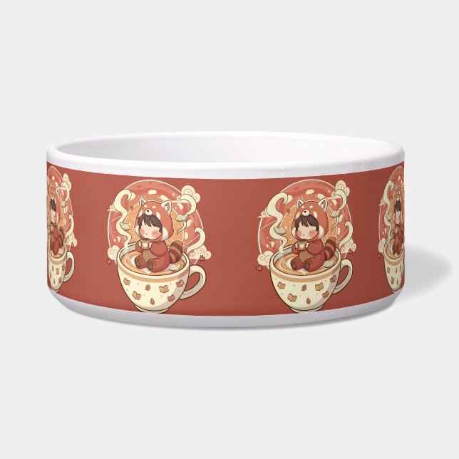 Chibi Red Panda Brew Heat Resistant Oven Mitt Bowl (Front)
