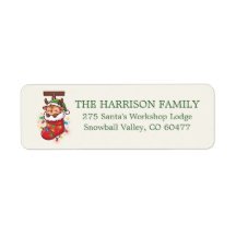 Chibi Reindeer Stocking Return Address Envelope