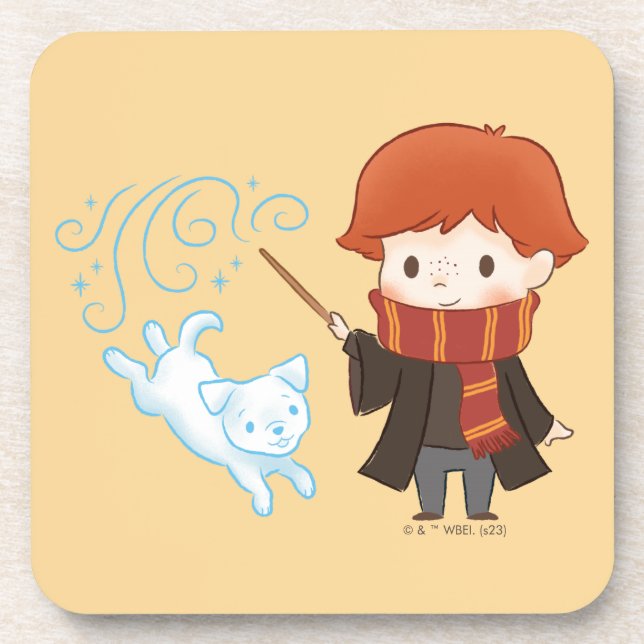 Chibi Ron Weasley Patronus Beverage Coaster (Front)