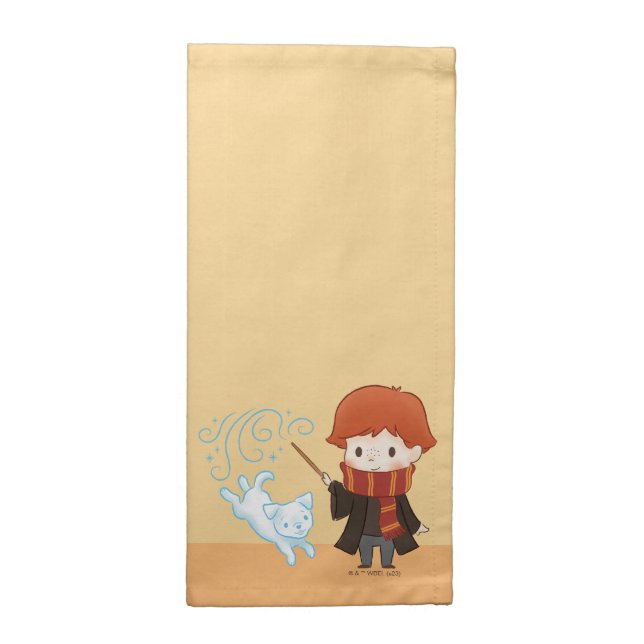 Chibi Ron Weasley Patronus Cloth Napkin (Half Fold)