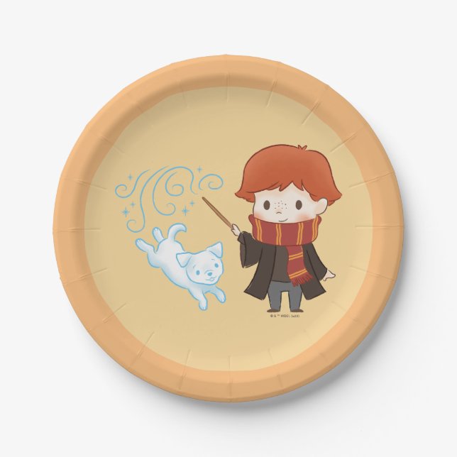 Chibi Ron Weasley Patronus Paper Plates (Front)