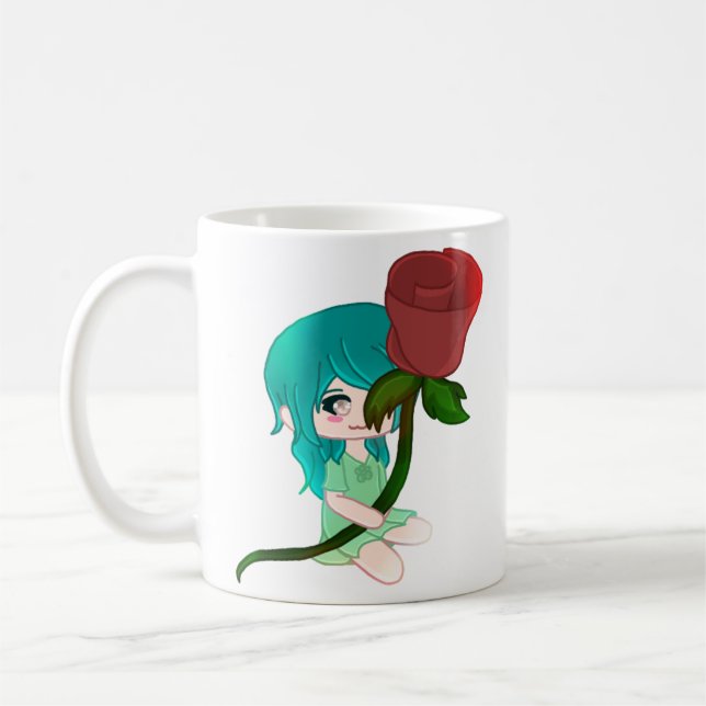 Chibi Rose With A Rose Coffee Mug (Left)