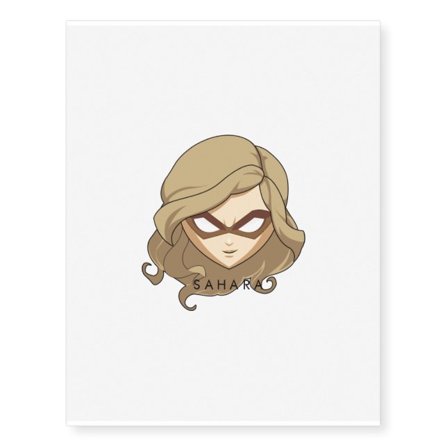 Chibi Sahara Temporary Tattoos (Front)