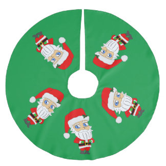 chibi santa claus brushed polyester tree skirt