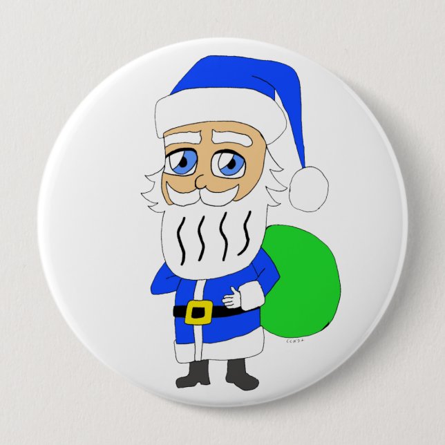 chibi Santa Claus     Button (Front)