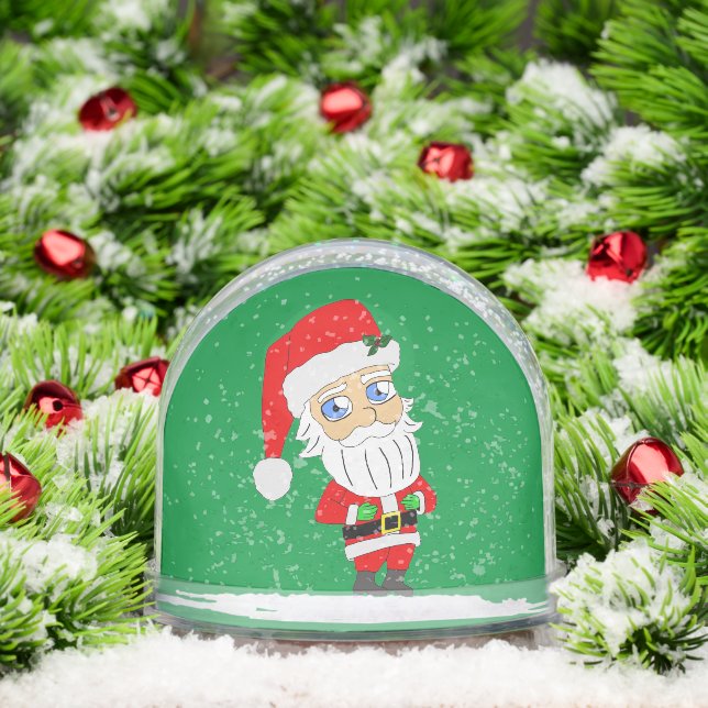 chibi santa claus  ceramic ornament snow globe (Christmas)