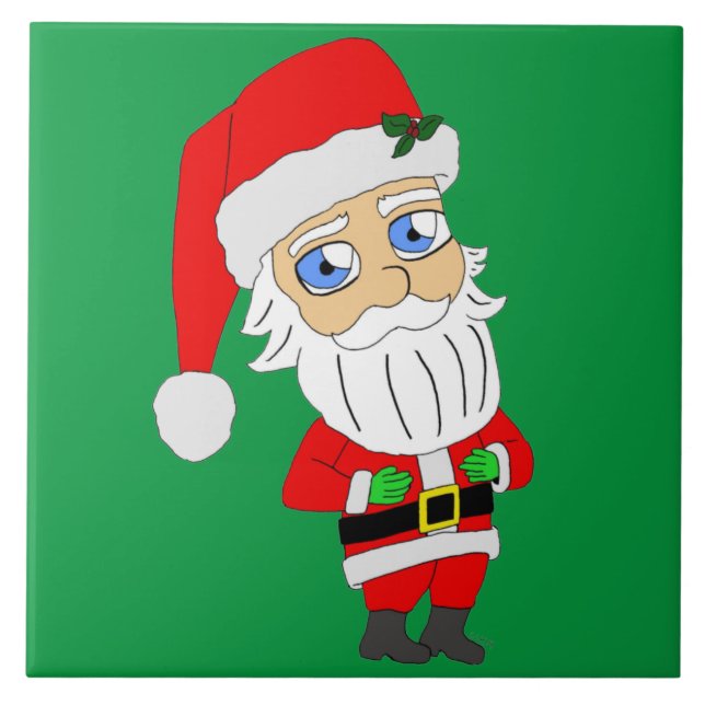 chibi santa claus    ceramic tile (Front)