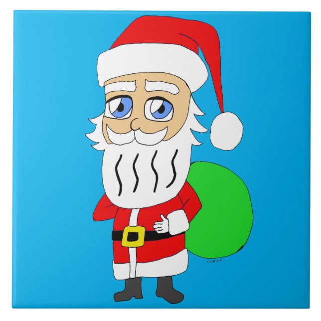 Chibi Santa Claus     Ceramic Tile (Front)
