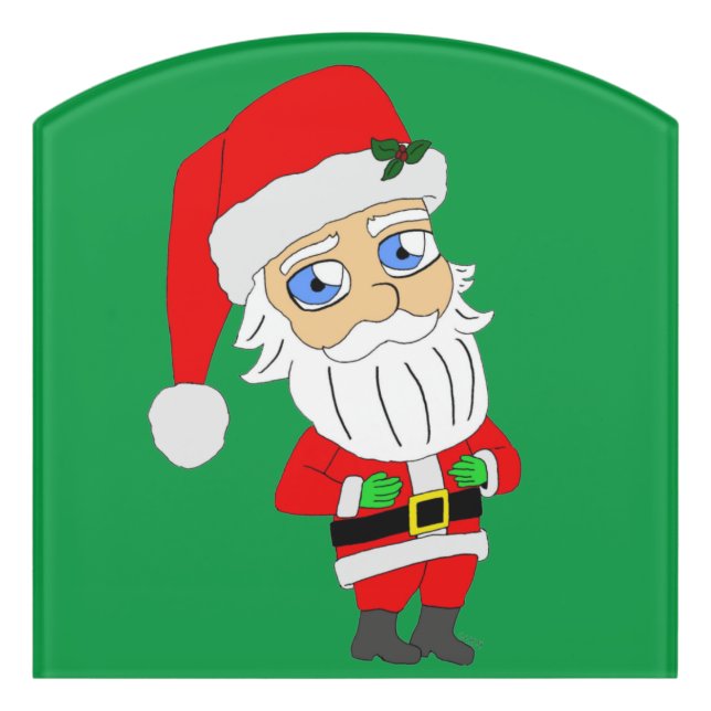 chibi santa claus   door sign (Contour Front)