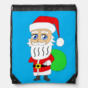 Chibi Santa Claus Drawstring Bag