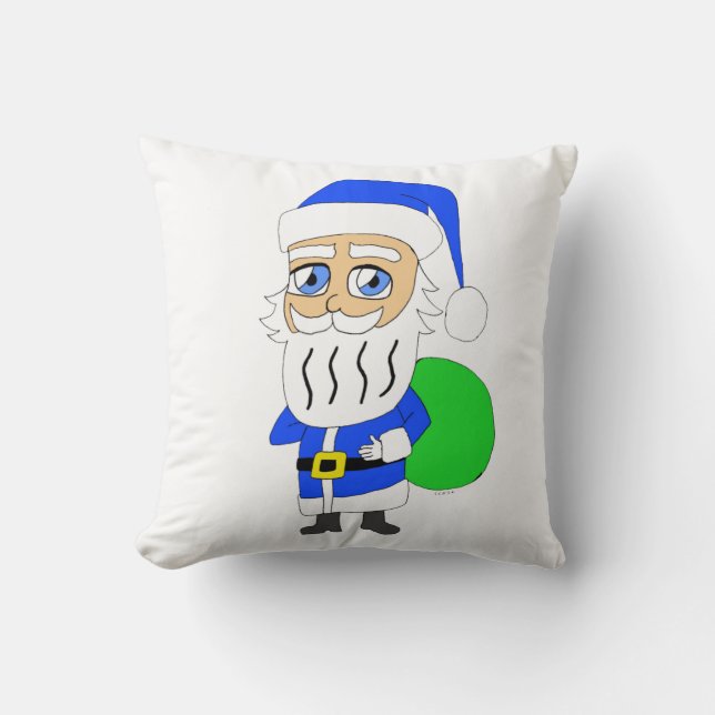 chibi Santa Claus     Throw Pillow (Front)