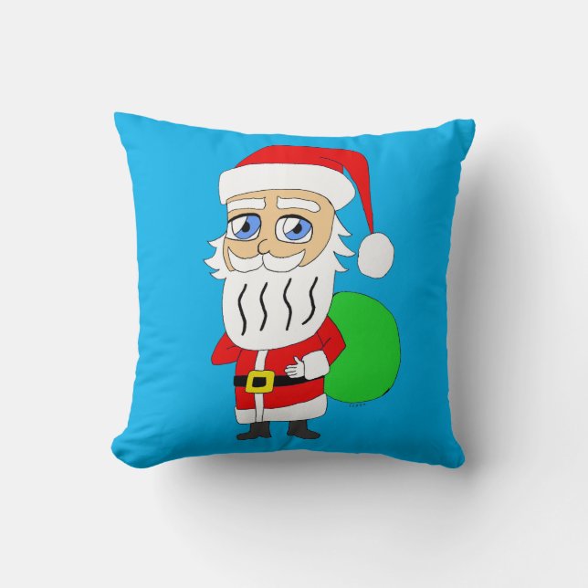 Chibi Santa Claus     Throw Pillow (Front)