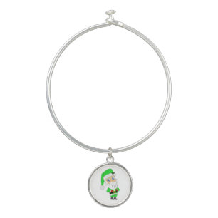 Chibi Santa green suit Bangle Bracelet