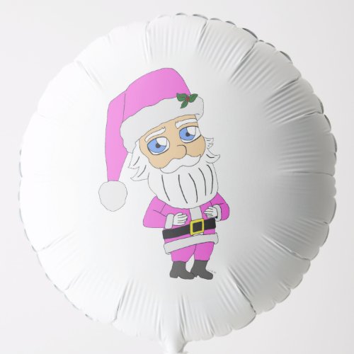 Chibi Santa pink suit Balloon