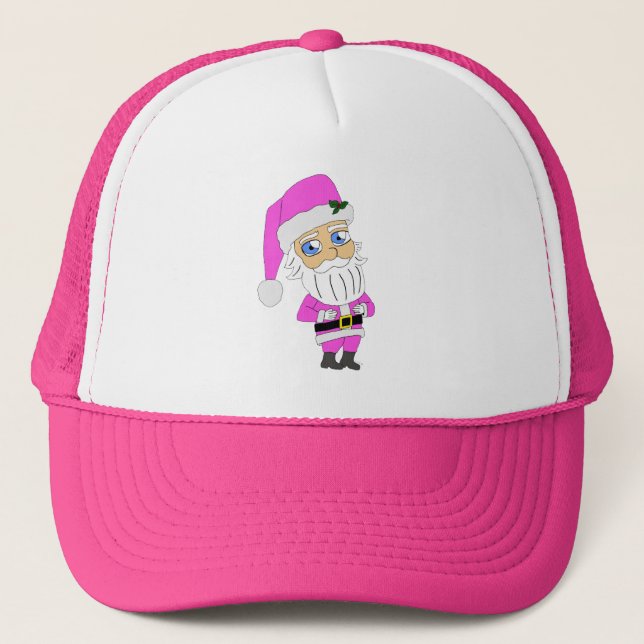 Chibi Santa pink suit Trucker Hat (Front)