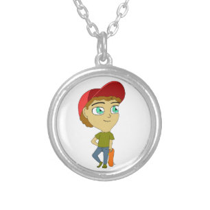 chibi     silver plated necklace