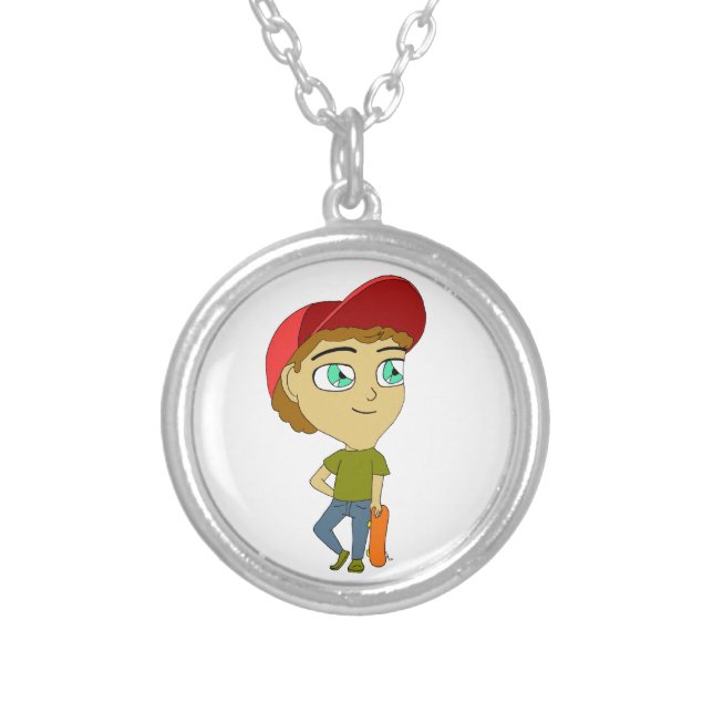 chibi     silver plated necklace (Front)