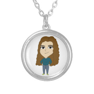 chibi     silver plated necklace