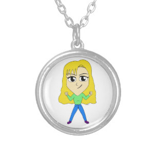 chibi silver plated necklace