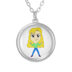 chibi      silver plated necklace