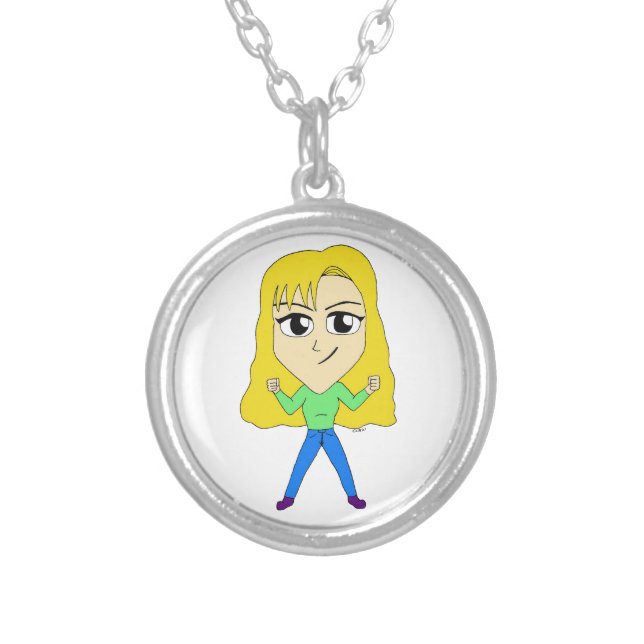 chibi      silver plated necklace (Front)