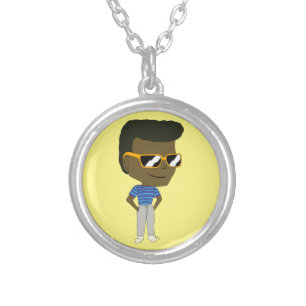 chibi silver plated necklace
