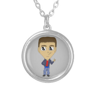chibi silver plated necklace