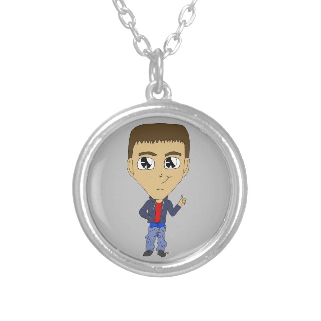 chibi    silver plated necklace (Front)