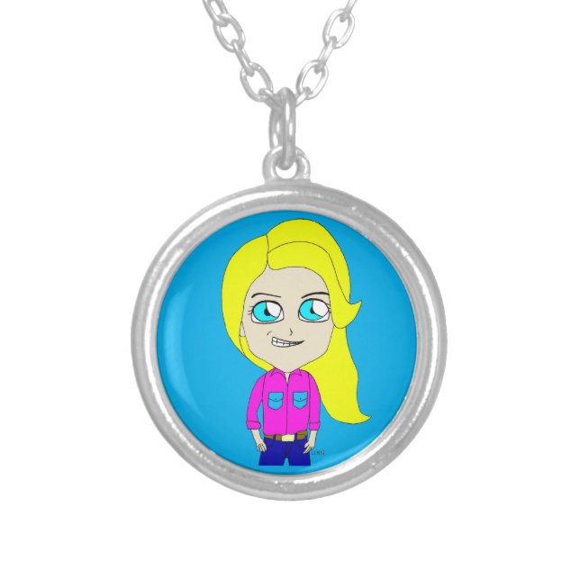 chibi    silver plated necklace (Front)