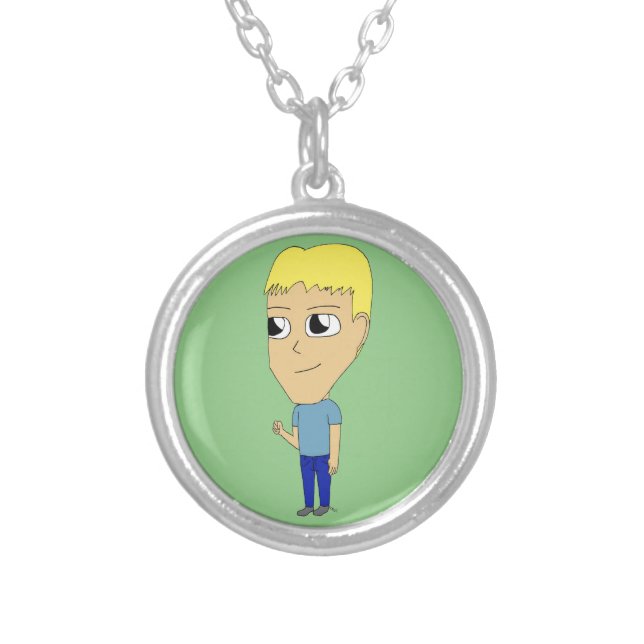 chibi    silver plated necklace (Front)