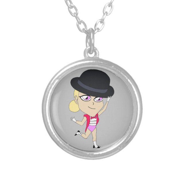 chibi    silver plated necklace (Front)