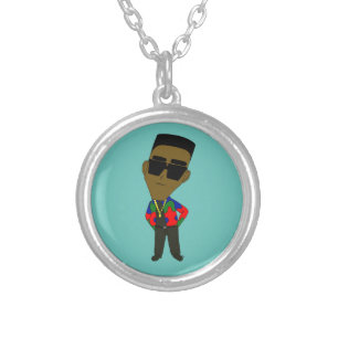 chibi silver plated necklace