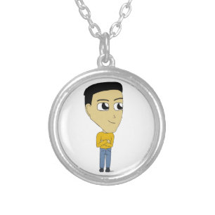 chibi silver plated necklace