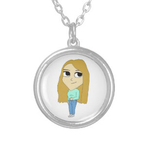 chibi silver plated necklace