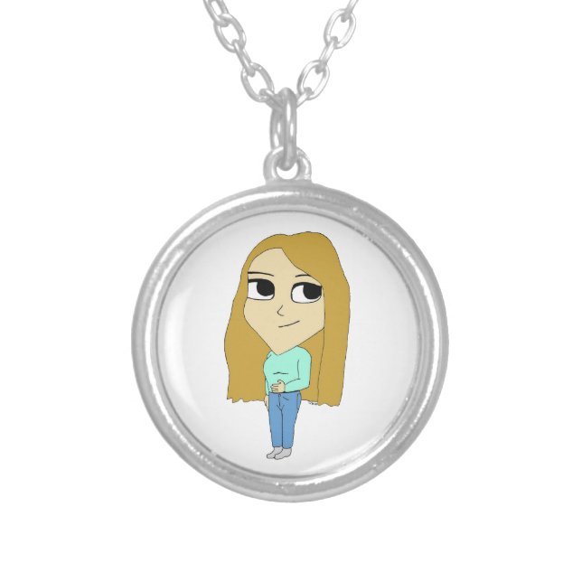 chibi   silver plated necklace (Front)
