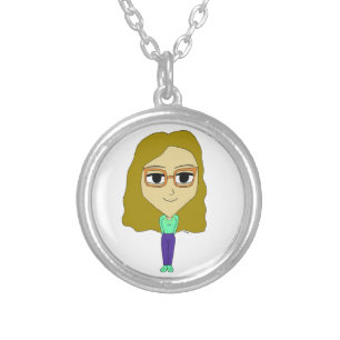 chibi silver plated necklace